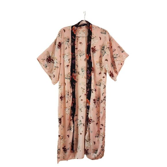Anthropologie Floreat romantic boho kimono style duster cardigan  size pink - Picture 4 of 11